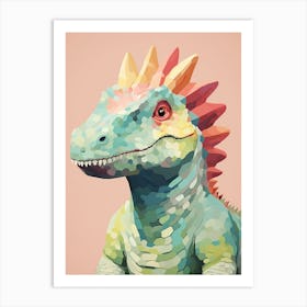 Colourful Dinosaur Thescelosaurus 4 Art Print