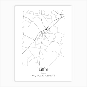 Liffre,France Minimalist Map Art Print