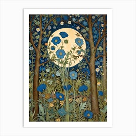 William Morris Moonlight In The Woods 56 Art Print