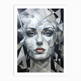 Abstract Geometric Lady Portrait 29 Art Print