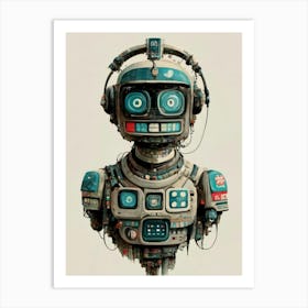 Robot Head 2 Art Print