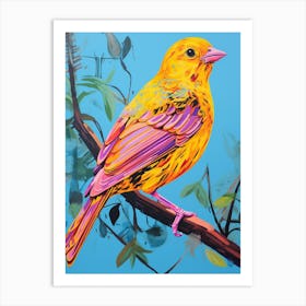 Colourful Bird Painting Yellowhammer 4 Art Print