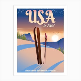 Usa To Ski Travel poster Art Print