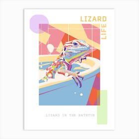 Lizard In The Bathtub Modern Abstract Illustration 3 Poster Art Print