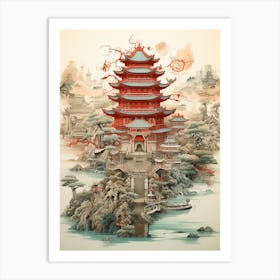 Chinese Calligraphy  Dragon 6 Art Print