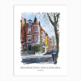 Kensington And Chelsea London Borough   Street Watercolour 2 Poster Art Print