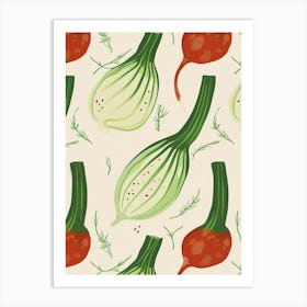Onion Pattern Illustration 1 Art Print