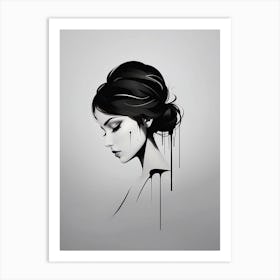 Black And White Portrait Of A Woman Art Print