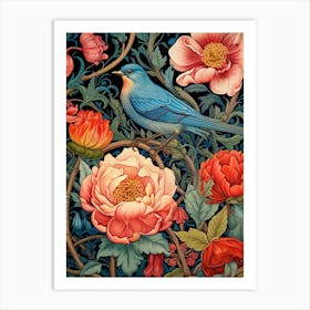 Bird And Flowers 1 Art Print