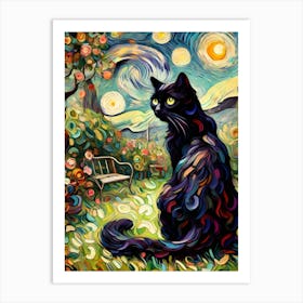 A Cat in Garden of Dreams Art Print