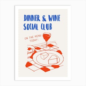 Dinner And Wine Social Club Art Print