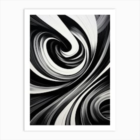Oscillation Abstract Black And White 8 Art Print