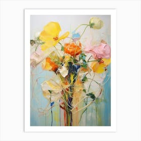 Abstract Flower Painting Buttercup 1 Art Print