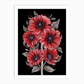 Red Daisies 1 Art Print