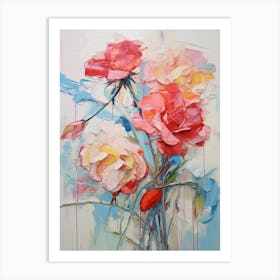 Abstract Flower Painting Carnation 1 Art Print