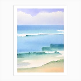 Montauk Beach 2, New York Watercolour Art Print