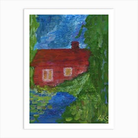 Cottage Landscape Art Print