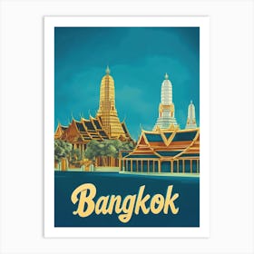 Aihrgdesign A Retro Travel Poster For Bangkok 5 Art Print