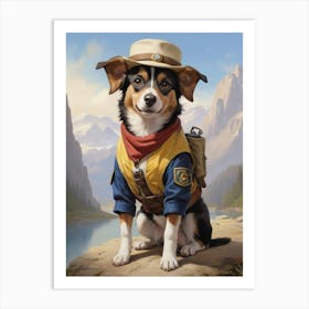 Vintage Dog In A Hat Art Print