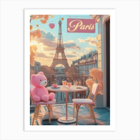 Paris - Eiffel Tower Travel Poster Art Print