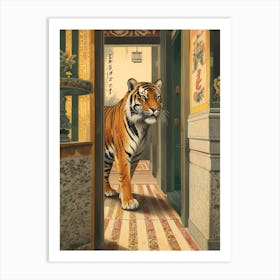 Tiger In The Doorway Art Print