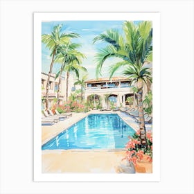 Four Seasons Resort Maui At Wailea   Maui, Hawaii   Resort Storybook Illustration 3 Art Print