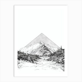 Puncak Jayacarstensz Pyramid Indonesia Line Drawing 1 Art Print