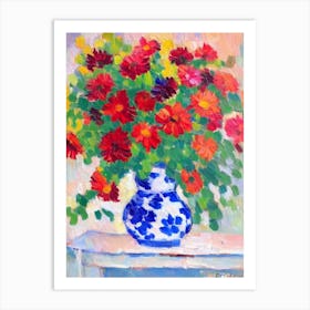 Gerberas 2  Matisse Style Flower Art Print