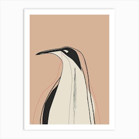 Penguin - Boho, Line Art Art Print