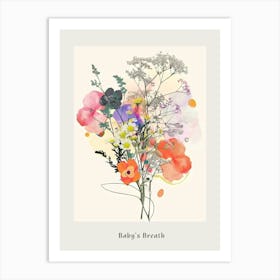 Baby S Breath 2 Collage Flower Bouquet Poster Art Print