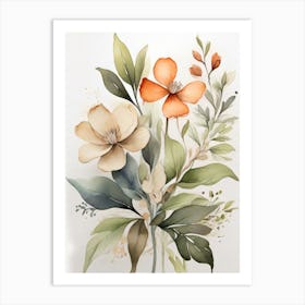 Watercolor Flowers 8 Art Print