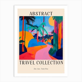 Abstract Travel Collection Poster San Jos Costa Rica 3 Art Print