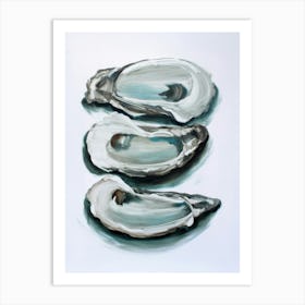 Three Vertical Shucked Oyster Shells Still Life Art Print