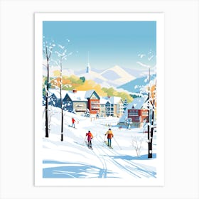 Stowe Mountain Resort   Vermont Usa, Ski Resort Illustration 1 Art Print