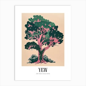 Yew Tree Colourful Illustration 3 Poster Art Print