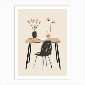 Table With Flowers Art Print