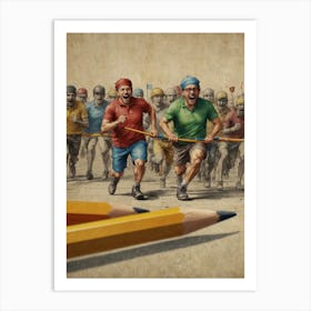 Pencil Race Art Print