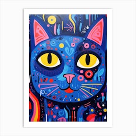 Blue Cat 10 Art Print