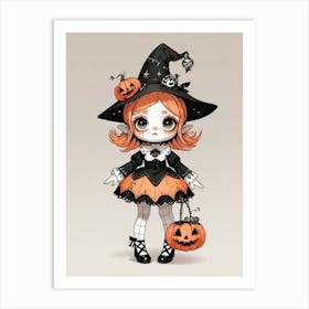 Cute Halloween Witch 1 Art Print