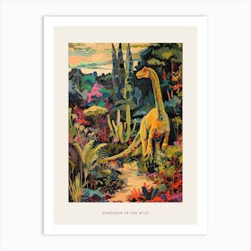 Colourful Dinosaur In The Wild Painting 5 Poster Art Print