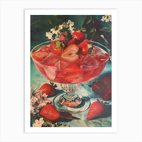 Strawberry Jelly Retro Collage 3 Art Print
