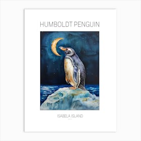 Humboldt Penguin Isabela Island Watercolour Painting 2 Poster Art Print