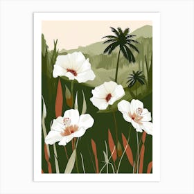 White Flowers In The Garden Art Print