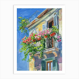 Balcony Painting In Catania 2 Art Print