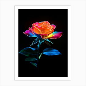 Rainbow Rose Art Print