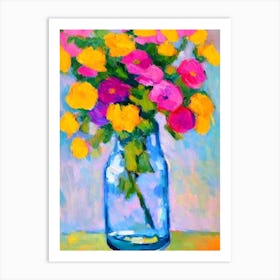 Buttercup Floral Abstract Block Colour 2 Flower Art Print