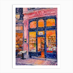 Brussels Book Nook Bookshop 3 Art Print