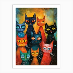 Group Of Cats 17 Art Print