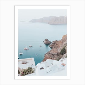 Santorini Cliffscape Art Print