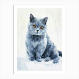 British Shorthair Cat Painting 4 Art Print